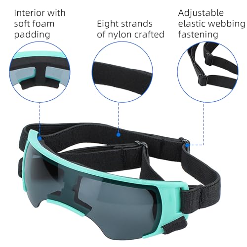Sonnenbrille für Kleine Hunde, Augenschutz Brille Windschutzbrille,UV-Schutz Hunde Sonnenbrillen,Beschlagfrei,Hundebrille für Haustiere, für Motorrad Hundefahrradkorb Cabrio (Blau)