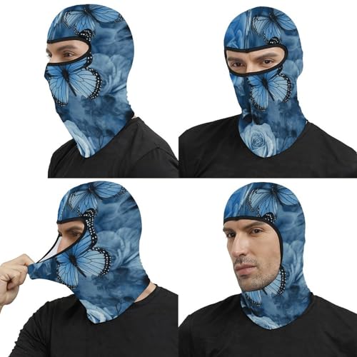 Pasamontañas para hombres y mujeres balaclava con estampado rosa azul para motocicleta y casco, mascarilla completa para la cabeza, gorro calentador de cuello miniatura 5