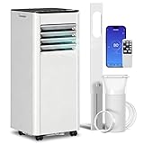 HOMCOM Portable Air Conditioner 9000 BTU, 4-in-1 Air Conditioning Unit with Cool, Dehumidifier, Fan, Sleep Mode, WiFi Voice Remote Control, 24H Timer, 2 Speeds, Window Kit, for Room up to 28 m²