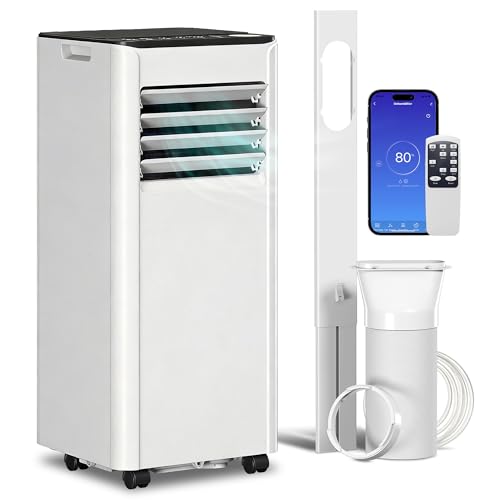 HOMCOM Portable Air Conditioner 9000 BTU, 4-in-1 Air Conditioning Unit with Cool, Dehumidifier, Fan, Sleep Mode, WiFi Voice Remote Control, 24H Timer, 2 Speeds, Window Kit, for Room up to 28 m²