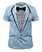 Impact Original Retro Prom Tuxedo Light Blue T-Shirt, Large
