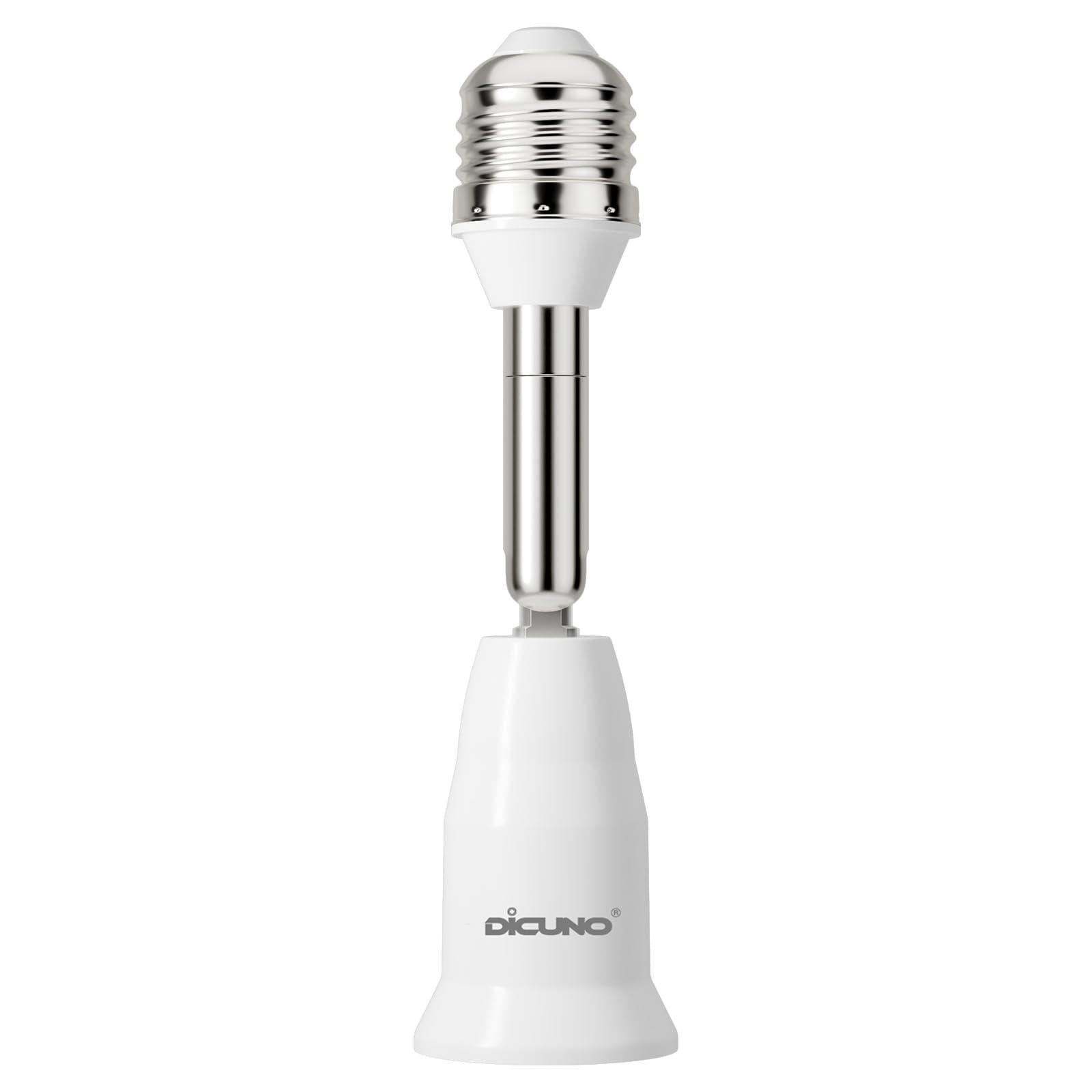 DiCUNO E26→E26 口金延長アダプター E26 延長ソケット 角度可調 約11.5CM延長する 難燃性材料PBT 1個セット