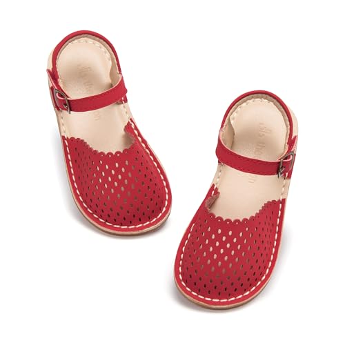 Image of THEE BRON Toddler Floral Cutout Closed Toe Sandals for Girls Breathable Summer Shoes