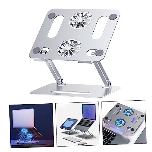 Base fresca para laptop ajustable de aluminio con doble ventilador miniatura 4