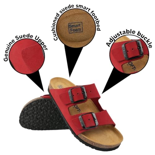Image of Kids' 100% Genuine Leather Sandals - Comfortable Smart Foam Footbed, Adjustable Straps, Durable Non-Slip Sole and Stylish