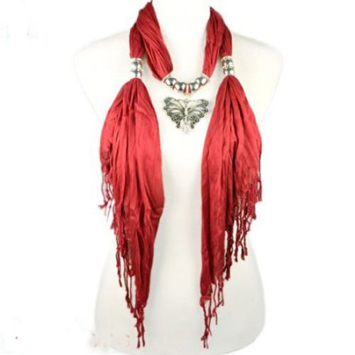 Butterfly Pendant Beads Jewelry Scarf for Christmas Gift ,Nl-1829 (Color a)