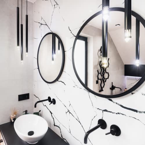 Gold&Chrome wandspiegel, rond, met aluminium frame, met teflon gecoat spiegeloppervlak, bestand tegen vocht, gepoedercoat spiegelframe, 2 cm diep, eenvoudige montage - Image 5