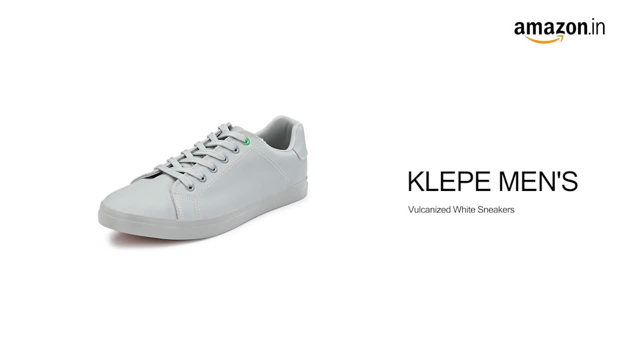 Buy KLEPE Men Grey Vulcanized PU White Sneakers-11 UK (45 EU) (12 US)  (7/FKT/GRY/11) at Amazon.in