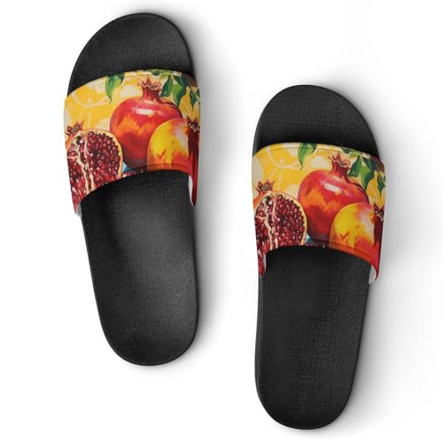 Pomegranates House Sandals Non-Slip Bathroom Slippers Beach Summer Shoes for Men Women