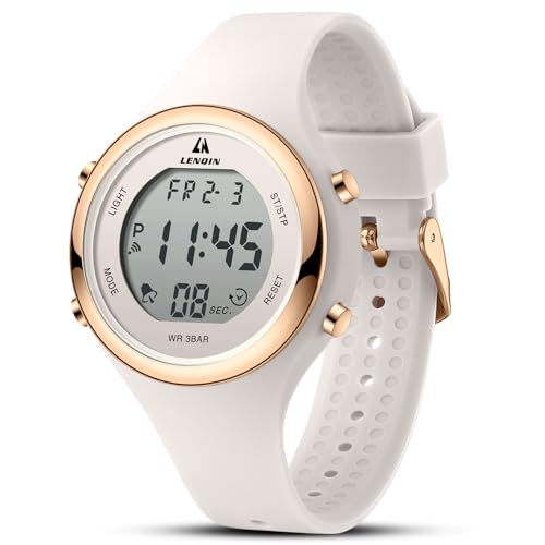 LN LENQIN Reloj Mujer Digital Relojes 30M Impermeables para Mujeres Reloj De Cuarzo Analógico Relojes De Pulsera para Mujer con Fecha Luminoso Casual De Moda CorreaAlarma/Temporizador/Fecha
