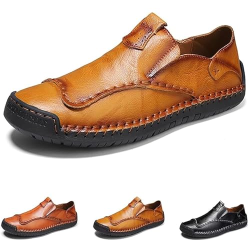 Mocasines slip on casuales de hombre: zapatos ligeros transpirables en color caqui talla 39