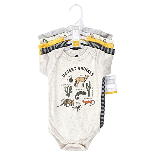 Image of Hudson Baby Unisex Baby Cotton Bodysuits, Desert Animals, 3-6 Months