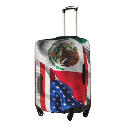 Mexico Flag America Flag Travel Luggage Cover Washable Suitcase Case Suitcase Protector Fit Luggage Cover Medium2