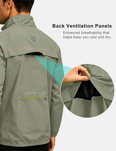 Image of Little Donkey Andy Men's Cycling Jacket, Waterproof Lightweight Windbreaker, Packable