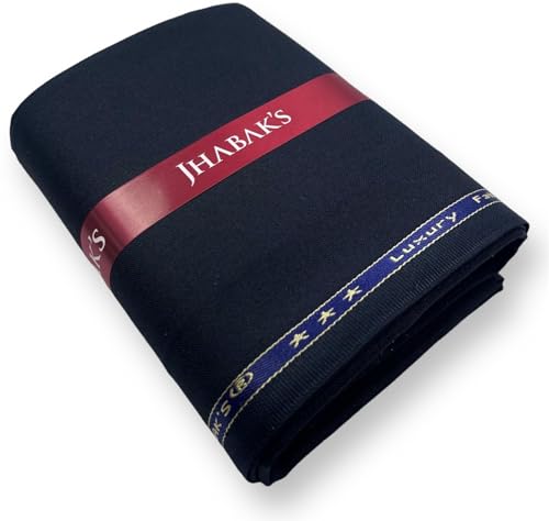 Image of JHABAK'S Men's 100% Pure Cotton Unstitched 1.7 Meters Shirt Piece - 3.25 Meters Suit Fabric Set with Cufflinks (Multicolour, All Weather Fabric, Attractive Box)