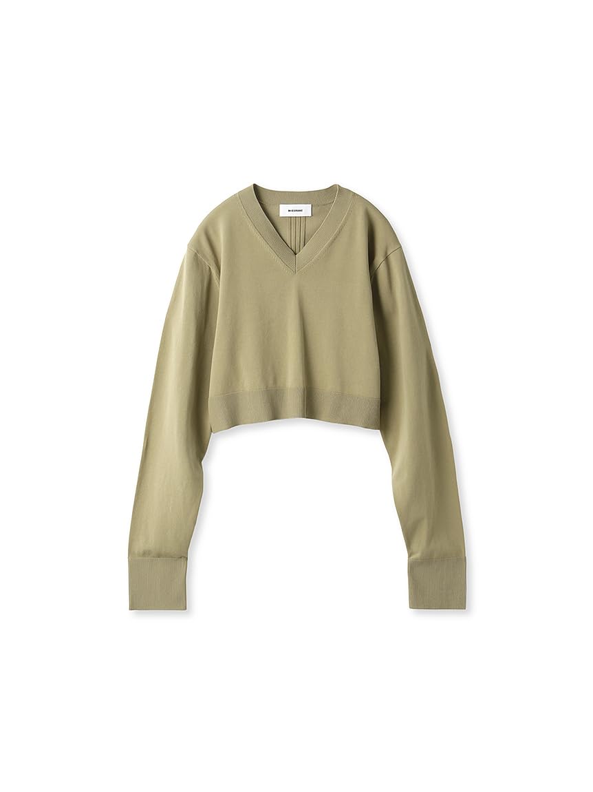 Amazon | [ミースロエ] washableシルク混ショート丈Vネックニット  