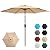 SUNVIVI OUTDOOR 9 Ft Patio Umbrella Outdoor Market Table Umbrella Luxury Aluminum Pole Umbrella with Push Button Tilt and Crank, 6 Ribs, Polyester Canopy