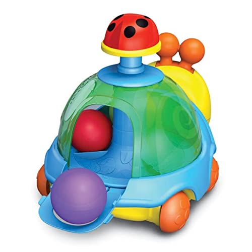 Press & Spin Balls Snail Pull Toy For 1 Year Old Toddlers & Up - Cause & Effect Toy Helps Developing Hand-Eye Coordination, Grasping & Motor Skills #TOP4