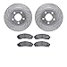 Dynamic Friction Company Front Brake Rotors-Drilled and Slotted-Silver with 5000 Advanced Brake Pads 7502-99462