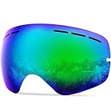 ZIONOR X Ski Snowboard Snow Goggles Replacement Lenses (VLT 14% Revo Green Lens)
