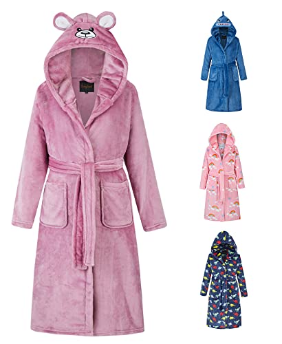 DiaryLook Bademantel Kinder für Jungen & Mädchen, Flauschiger Fleece Morgenmantel Kuscheliger Kinderbademantel, Bathrobe, Robe, Geschenk 9-10 Jahre Cover