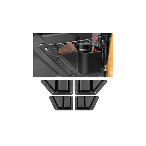 DWKJMYCP 4PCS Front Rear Door Storage Pockets Compatible with 2021-2025 2026 Ford Bronco 4 Door Accessories Side Door Organizer Box Cup Holder (Not Sport)