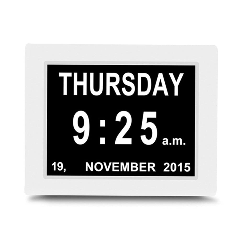 Sveglia Digitale Grande da 8 Pollici Soggiorno Appeso a Parete Calendario Data Ora Display Orologi da Parete Orologio da scrivania (Colore : Argento, Dimensioni : Talla ?nica) (D Talla ?nica)