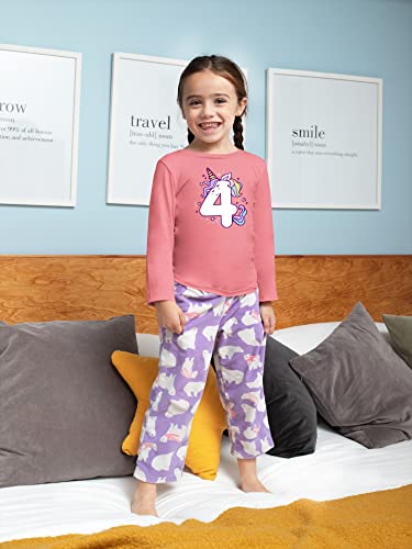 Image of Unicorn 4th Birthday Shirts for Toddler Girls Outfit 4 Year Old Fourth Four Shirt
