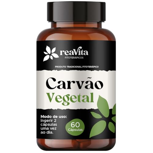 Carvão Vegetal Ativado 1000mg Alta Concentração 60 Cápsulas
