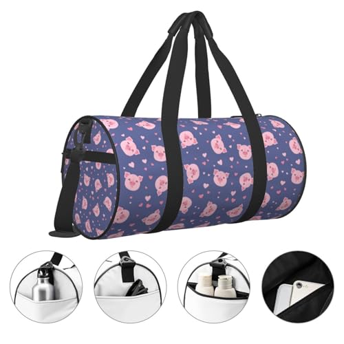 Travel Duffle Bag, Cute pig Sports Gym Bag for Women Men, Carry On Bag Weekender Overnight Duffel Bag, Personal Item Travel Bag3
