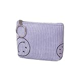 Cute Corduroy Change Coin Purse Small Pouch Bag Wallet by Coin Purses Pouches Coin Purse Pouch Change Purse With Zipper for Women (Purple)