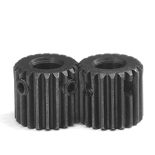 2pcs Mod 0.5 20T Spur Gear Bore 4 6 .35mm 45# Steel Blackening Transmission Gears Module 20 Teeth Pinion DIY Accessories Industrial Bearings Gears(6.35mm)