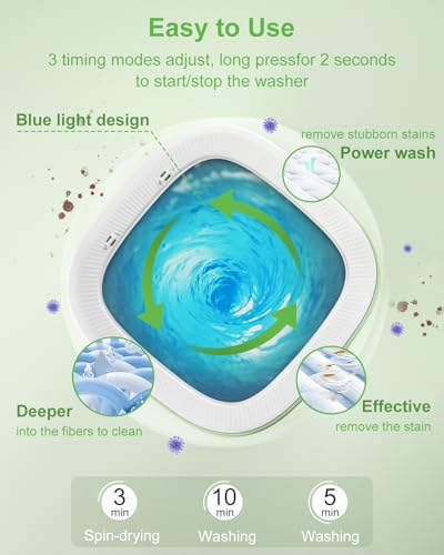 image for MIHEQIKQI Portable Washing Machine, 13L Large Capacity Laundry Washer 