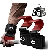 CHICK-ACTIVE Weight Lifting Hooks (Pair) for Deadlifts, Pull Ups, Rows & Shrugs – Heavy Duty Stee...