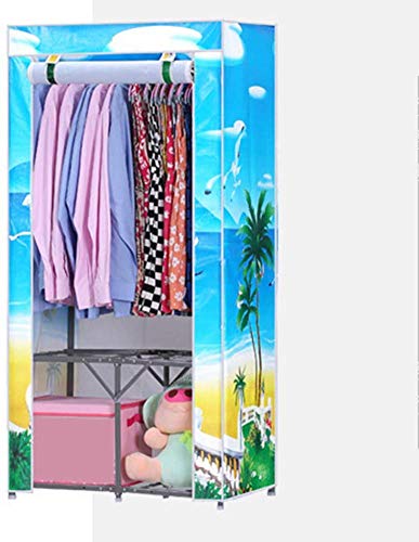 Armario de tela desmontable con marco de acero y ropa organizada de 160cm 2