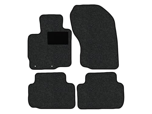 Alfombrillas adecuadas para Mitsubishi Eclipse Cross Tipo GK (Fabricación 2017 - Actual), Hit Antracita | 4 uds. | Borde Azul Claro | 2X Cierre de Clic