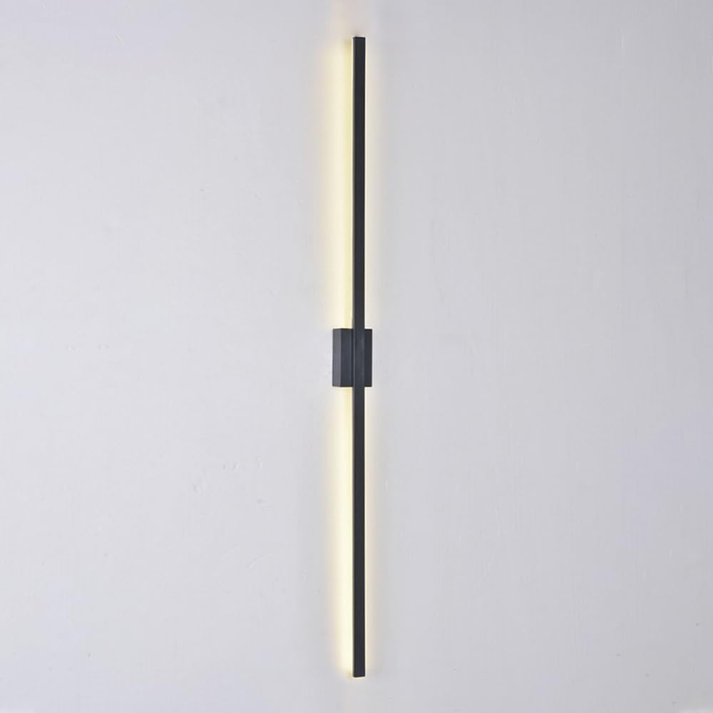 HCZKIUJY Modern Linear Wall Sconce Light Fixture for Living Room Bedroom Long Strip Wall Mount Lighting Minimalist Design Indoor Wall Wash Lights Hardwired Sconces Luminaires (Black-120cm)