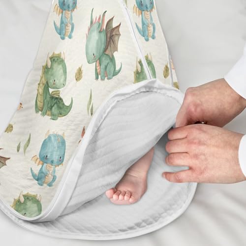 Image of Kigai Baby Sleep Sack Cute Dragon Unisex Wearable Blanket Sleeping Bag Soft Swaddle Transition with 2-Way Zipper