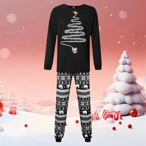 Christmas Pajamas for Family Matching Set with Pocket Loose Fit Merry Christmas Casual Holiday Home Sleepwear Set2