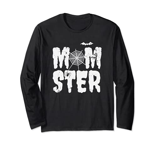 Momster Monster Mom Mom Halloween Funny Gift per le mamme Maglia a Manica