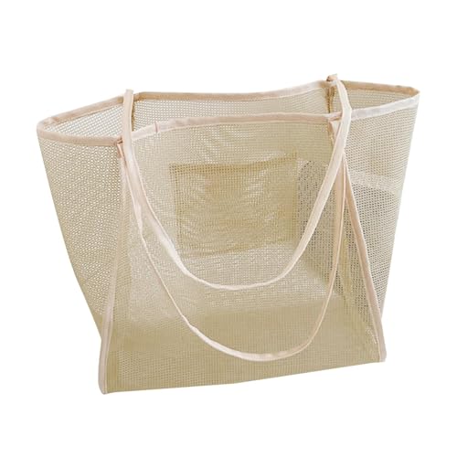 Mesh Beach Tote with Pocket for Fishing Vacation Picnic Swimming Pools Shopping