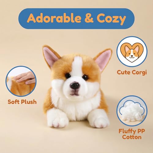 CU-MATE Plüsch Stofftiere Hund für Mädchen/Jungen (Louie Welsh Corgi)