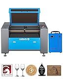 OMTech 100W CO2 Laser Engraver with LightBurn & Water Chiller, 24'x40' Laser Engraving Cutting Machine with Autofocus Autolift 2 Way Pass Air Assist, Industrial Laser Cutter for Wood Glass Acrylic