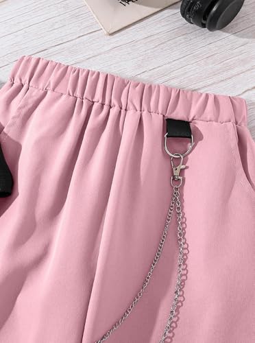 Image of Girls 2 Piece Outfit Set for Tween Girls, Sleeveless Crop Tank Top & Cargo Pants Jogger Set
