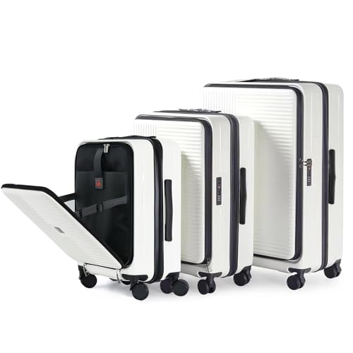 SHARK SHIP Travel Smarter 3-Piece Hardshell Luggage Set,