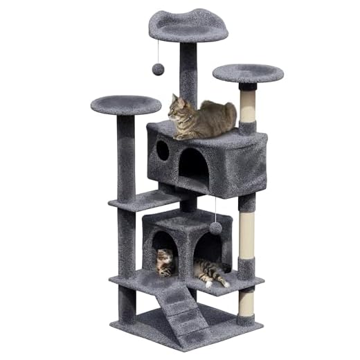 Avalo Krabpaal Voor Katten Met 7 Niveaus - 137x50x50 CM - Donkergrijs - Krabpaal Voor Grote Katten