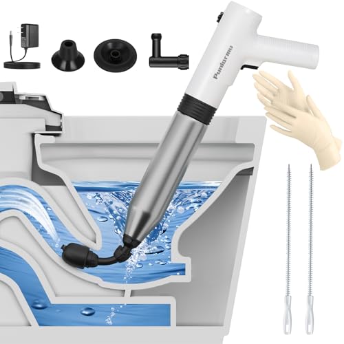 Puniarmu Electric Toilet Plunger,Unclog In One Shot,Remover For Bathroom,Kitchen Pipes Clog,High Pressure Air Plungers For Bathroom Heavy Duty