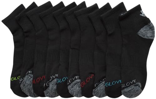 Body Glove Boys Quarter Socks 10 Pack Cushion Athletic Quarter Cut Running Socks for Kids - (Shoe Size: 4-8)3