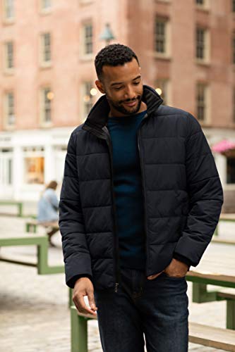 Image of Weatherproof Hooded Puffer Jacket for Men - Water Resistant Bubble Coat for Men | Puffy Alternative Down Jacket