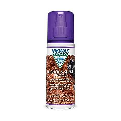 Nikwax Nubuck & Suede Proof, 125ml, Spray-On Waterproofing Restores DWR Water Repellency in Textured Leather Footwear, Shoe & Boot Care and Rain Protection Cover